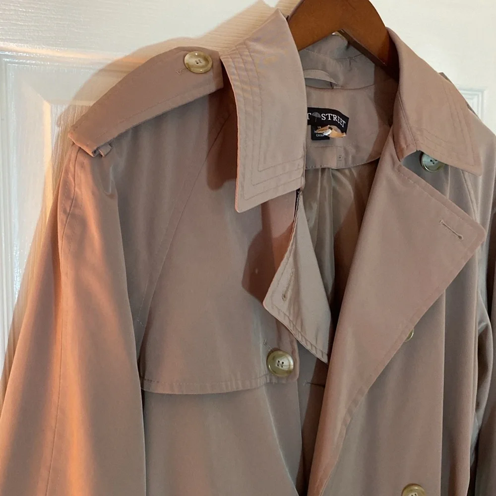 Vintage Fleet Street Trench coat raincoat size 14 belted - Picture 4 of 14
